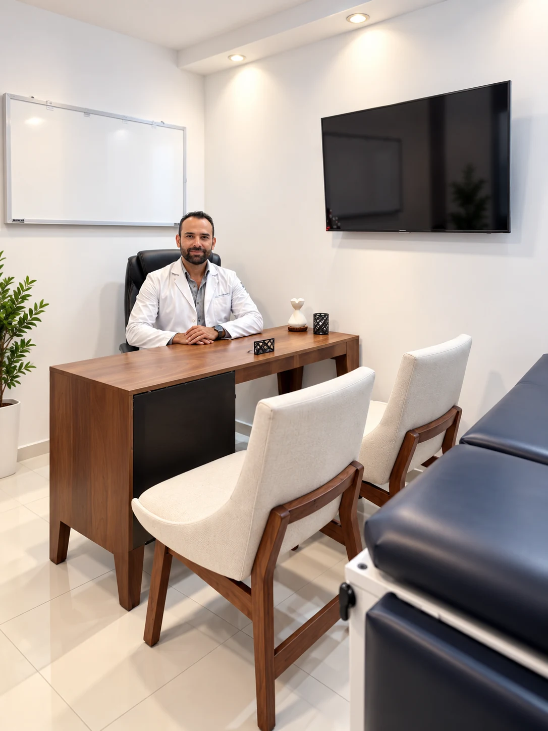 Dr. Ángel Melgarejo en su consultorio